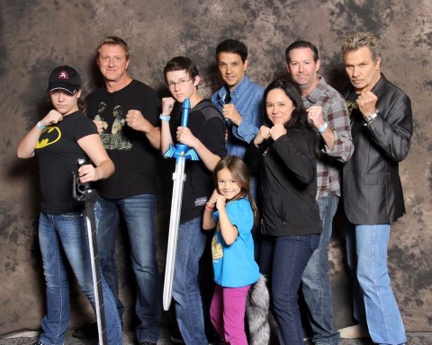 The Bocklers with the cast of Karate Kid